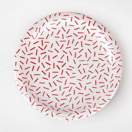 Red sprinkles  - party plates